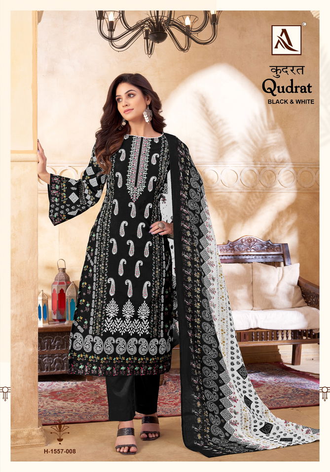 Qudrat Black And White By Alok Suit Pakistani Printed Cotton Dress Material Wholesale Price In Surat